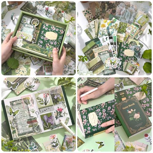 Scrapbook Supplies Kit, Vintage Junk journaling Supplies, Scrapbooking Kit - color: Plants Paradise