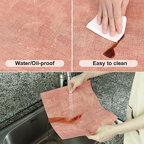 Homaxy PU Faux Leather Placemats for Dining Table, Set of 6, Pink - color: Pink
