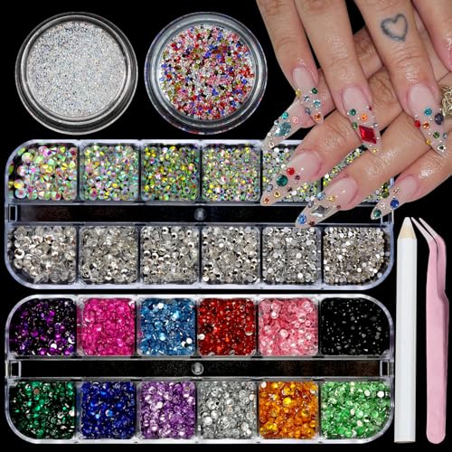 Colorful Nail Art Rhinestones Nail Charms for Women Nail Design - color: Colorful-14
