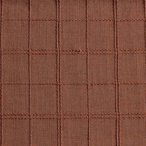 ZeeMart Linen Checked Farmhouse Placemats Set of 6, Terracota 13x19in - color: Terracota, size: Set of 6