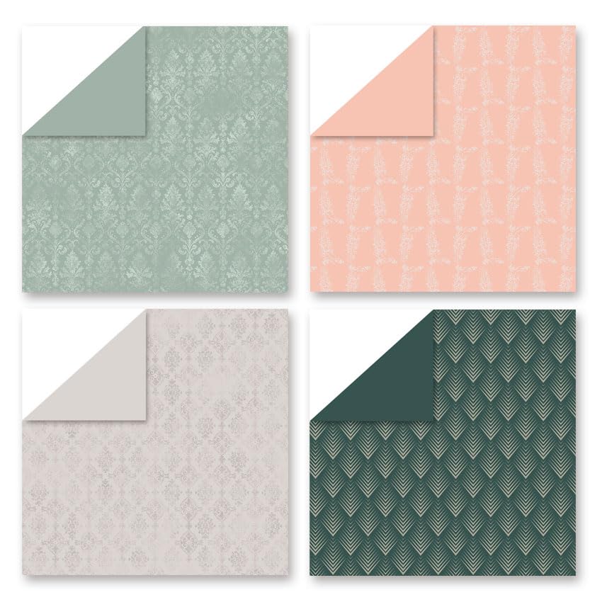 Patterned Scrapbook Paper 12x12 Pink,24 Sheets Double-Sided Bohemian Floral Pattern CardStock Paper Pad Boho Tone Decorative Craft Papers for Holiday Cardmaking DIY Origami Papers. - color: PAD2093