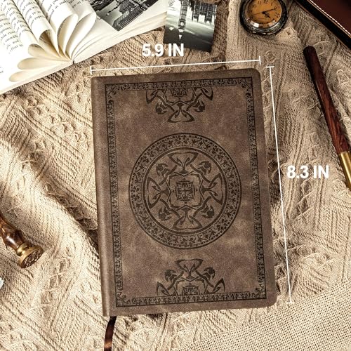 CAGIE Leather Journal for Men Women Vintage Notebook Diary, A5, Dark Brown - color: A-Dark Brown, size: A5