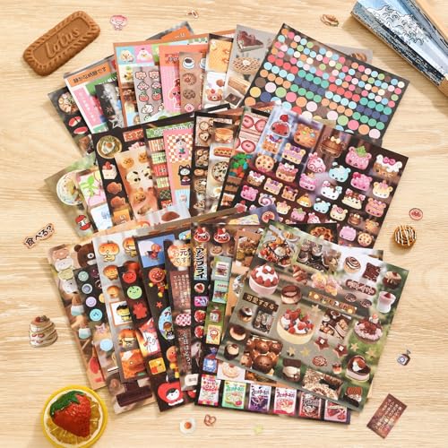TIAMECH Scenery Notes Brown Japanese Food Stickers Book - color: Scenery Notes