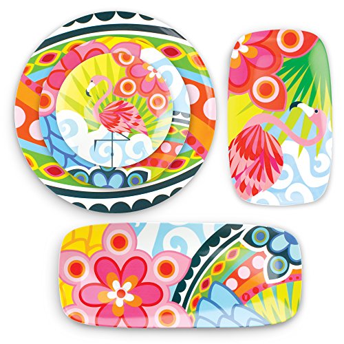 French Bull 13" Rectangular Platter - Melamine Platters and Serving Ware - Plate, Dish, Serving, Collection - Tropic Fantasia - color: Tropic Fantasia, size: 13" Rectangular Platter
