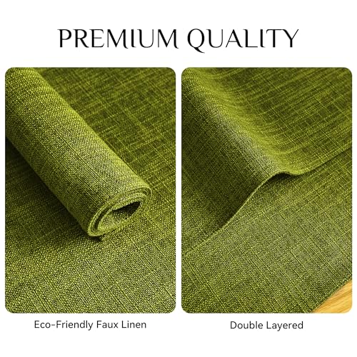 Softalker Faux Linen Cloth Placemats Set of 4-12 x 18 Inch, Lime Green - color: Lime Green, size: 4pc