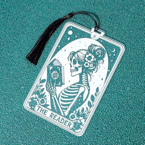 Clear Acrylic Female Skull Reading Page Marker Bookmark