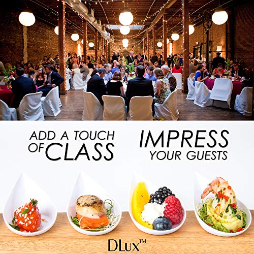DLux 100 4-in Tear Drop Mini Appetizer Plates, White - color: White (100 dishes)