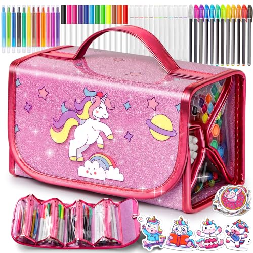 beefunni 68PCS Washable Markers Set for Kids 4-8, with Unicorn Case