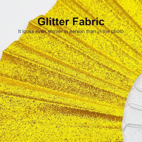 EOSAU 9" Glitter Folding Hand Fans Foldable, Clacking Fans for Women, Gold - color: 9" Gold 02