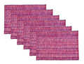 Urban Villa Two Tone Placemat Cotton Tablemat 14x20 (Set of 6) Red/Blu/Wht - color: Red/Blue/White, size: 14" x 20"