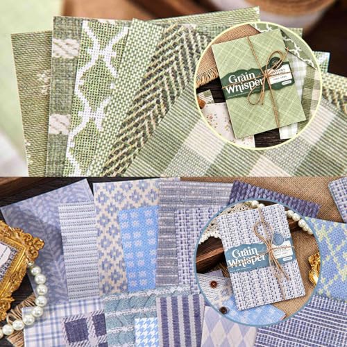 120 Sheets Complete Vintage Scrapbook Paper Collection, 6 Color Themes Fabric Texture Aesthetic Journal Paper, 5.51" x 3.93" Junk Journal Supplies for Scrapbooking, DIY Crafts, Cottagecore Boho Decor - color: Multicolor 18