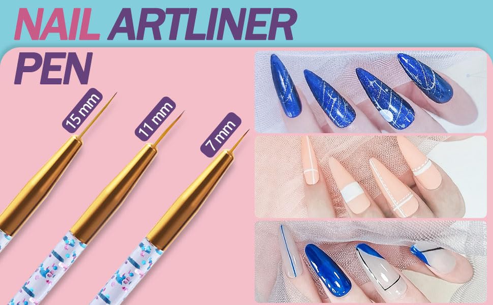 Artdone 35pcs Nail Art Pens brushes,Nail Art Tool Set,Nail Dotting Tools,Nail Dust Brush,Striping Nail Art Brushes for Long Lines,Nail Drawing Pen For Nail Design - color: 35pcs