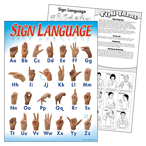 TREND Sign Language Learning Chart, Classroom Decor, 17" x 22"