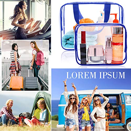 APREUTY 6 Packs Clear Makeup Bags, TSA Approved Toiletry Bags Set, Blue - color: Blue-6PCS(Large+Medium+Small)
