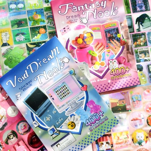 2 Pack Y2K Sticker Book Set 60 Sheets 800+ Vintage Aesthetic Stickers - color: Y2k 2 in 1