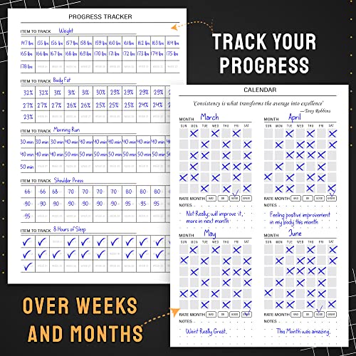 Hardcover Fitness Journal Workout Planner for Men & Women - A5 Sturdy Workout Log Book to Track Gym & Home Workouts - Turquoise - color: Turquoise, style: Fitness