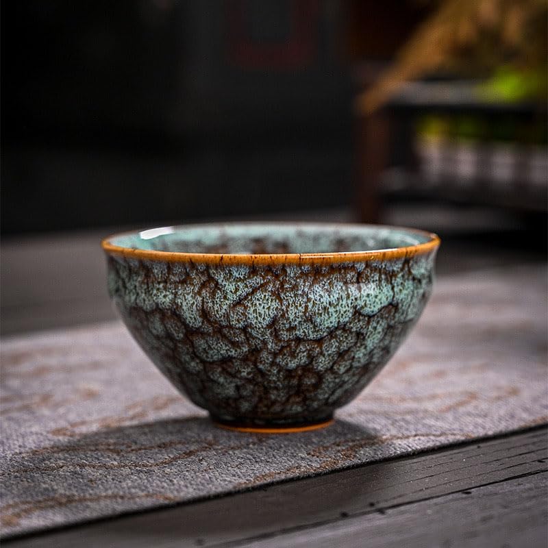chinese tea cups,gongfu Ceramic Teacup Set, 4.06 oz (120 ml), Set of 5, 5 Colors