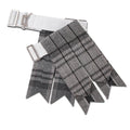 Kilt Flashes for Men with Heavy Buckle Adjusters, Plain & Tartan Kilt Sock Flashes. - color: Hamilton Grey