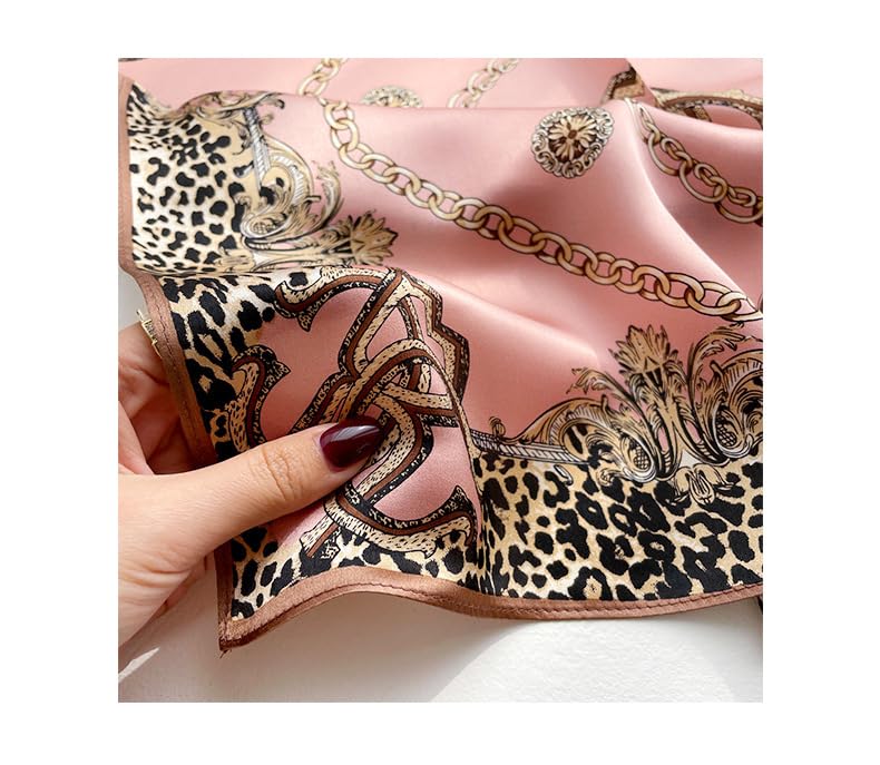 FEIBOON Mulberry Silk Scarf 21"x21" Small Square Scarfs for Women - color: Classic Pink