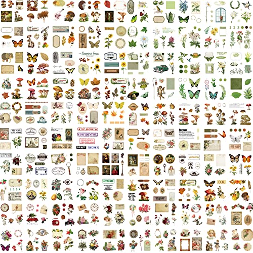510PCS Plants Floral Scrapbook Stickers Kit Vintage Flower Sticker