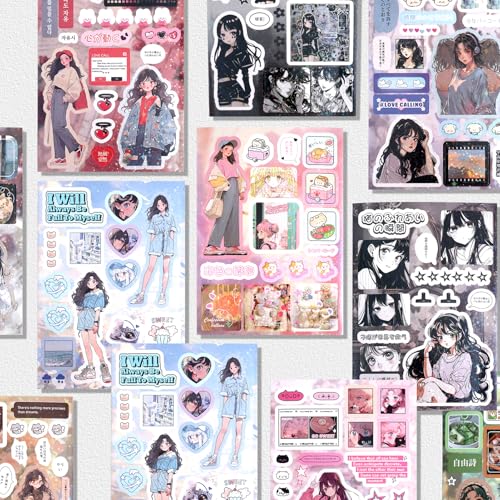 Tmtains 800+Pcs Japanese Sticker Book for Scrapbook Junk Journal (Girl) - color: Ac-pink