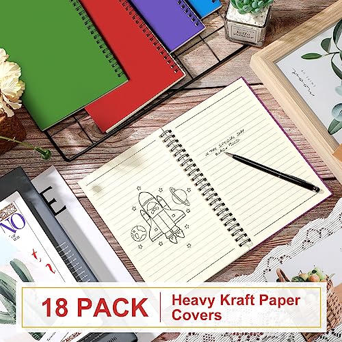 Yahenda Spiral Notebook College Ruled Journals Notebooks Lined 8.3 x 5.5 Inch Note Books Bulk A5 Writing Notebooks Thick Paper Notebook for Office Business School Supplies (Mixed Colors,18 Pcs) - color: Mixed Colors