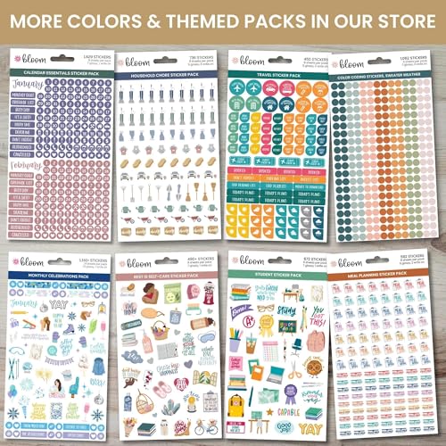 bloom daily planners Color Coding Planner Stickers - 1/4" Minimalist Dot Labels - Six Sheets, 1000+ Stickers Per Pack! - Jewel Tones - color: Jewel Tones