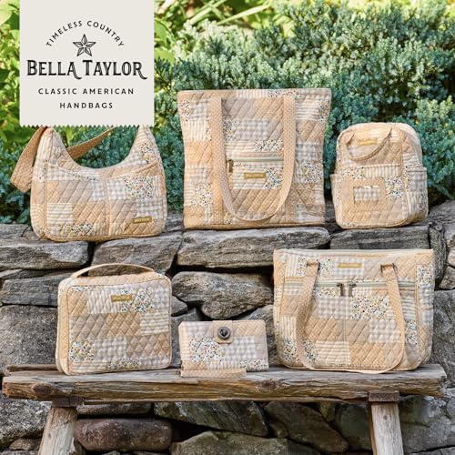 Bella Taylor Simple Crossbody, Quilted Handbag for Women - color: Prairie Meadow Patch