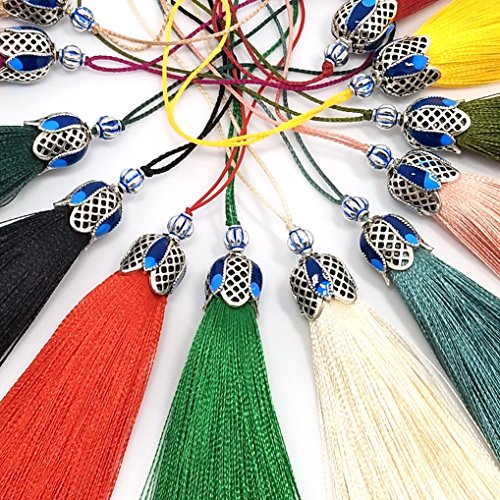 10Pcs Handmade Tiny Soft Tassels Long Tassels,Colorful Tassels, Earring Tassels Assorted Colors Randomly (32) - color: 32