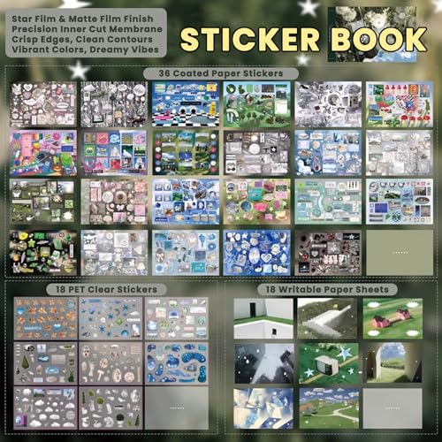72 Sheets Dreamcore Aesthetic Sticker Book - color: Light Dreamscape