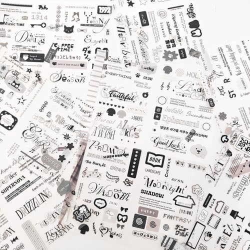 Kawaii Japanese Stickers Book,20 Sheets Vintage Scrapbook Japanese Stickers for Journaling,Junk Journal,Bullet Journaling,Diary,Scrapbooking Supplies,Calendar(Folded Page Text2) - color: Embrace