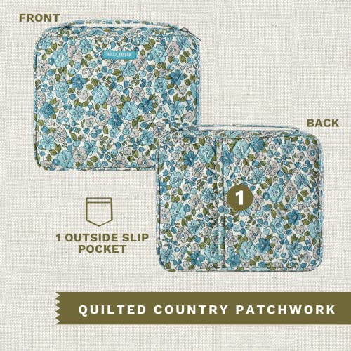 Bella Taylor Bible Cover, Quilted Bible Case, Delicate Floral Blue - color: Delicate Floral Blue, size: Large