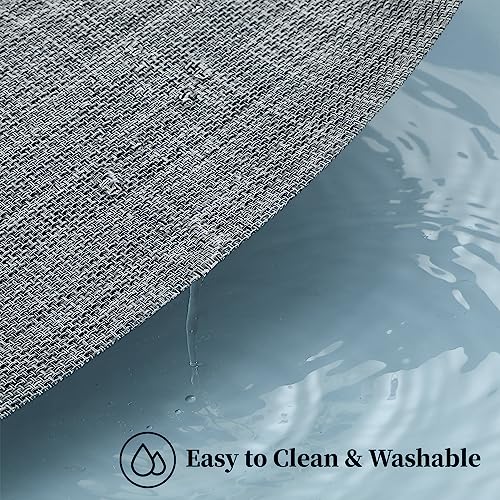 Leetaltree Linen Grey Placemats Set of 4 - Heat Resistant Non-Slip Place mats for Dining Table, Washable Durable PVC Vinyl Woven Table Mats（Linen Grey, 4） - color: C1- Linen Grey, size: Set of 4
