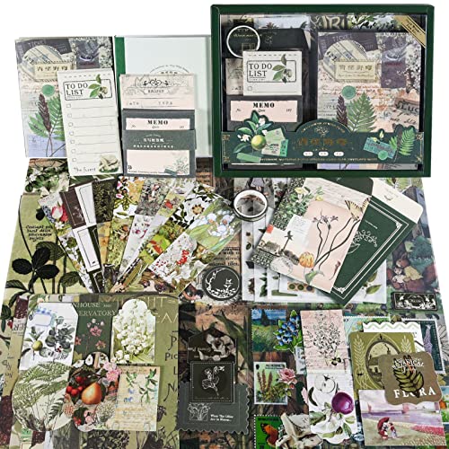Scrapbook Supplies Kit, Vintage Junk journaling Supplies, Scrapbooking Kit - color: Botanical
