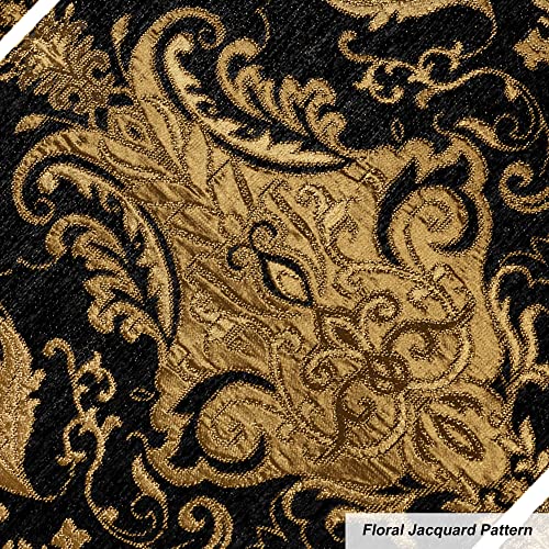 Loom and Mill Luxury Chenille Damask Placemats for Halloween,Set of 4,Black - color: Bronze Black_florence, size: 4 Pieces