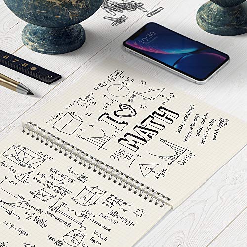 AHGXG Graph Paper Notebook Spiral 2 Pack - Large B5 Grid Notebook 7.3"X 10", 100GSM Thick Graph Grid Paper, Quad Ruled, Total 320 Pages, Transparent Plastic Hardcover Journal - color: Graph-Transparent, size: B5-2Pcs-Graph