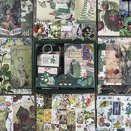 Scrapbook Supplies Kit, Vintage Junk journaling Supplies, Scrapbooking Kit - color: Botanical