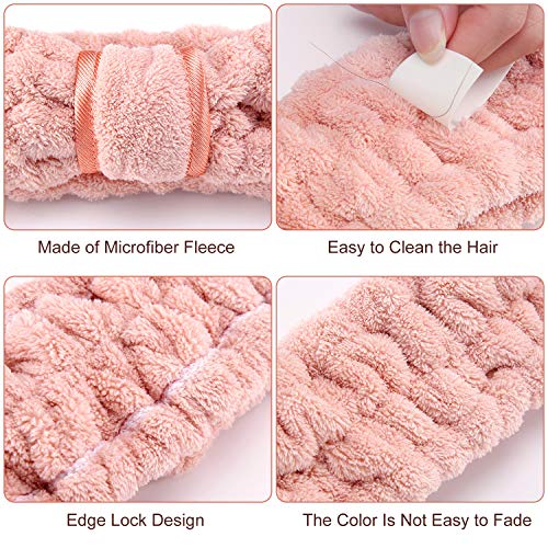 WILLBOND Spa Headband for Washing Face,Coffee, Khaki, Pink and White - color: Coffee, Khaki, Pink and White