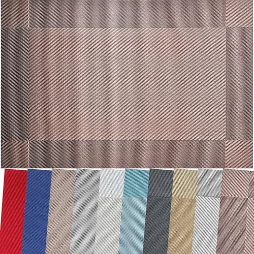Vinyl Placemats Heat-Resistant Table Mats Washable Easy Clean Plastic Placemats for Dining Table Set of 6 (Brown) - color: 01: Brown, size: 6 Placemats