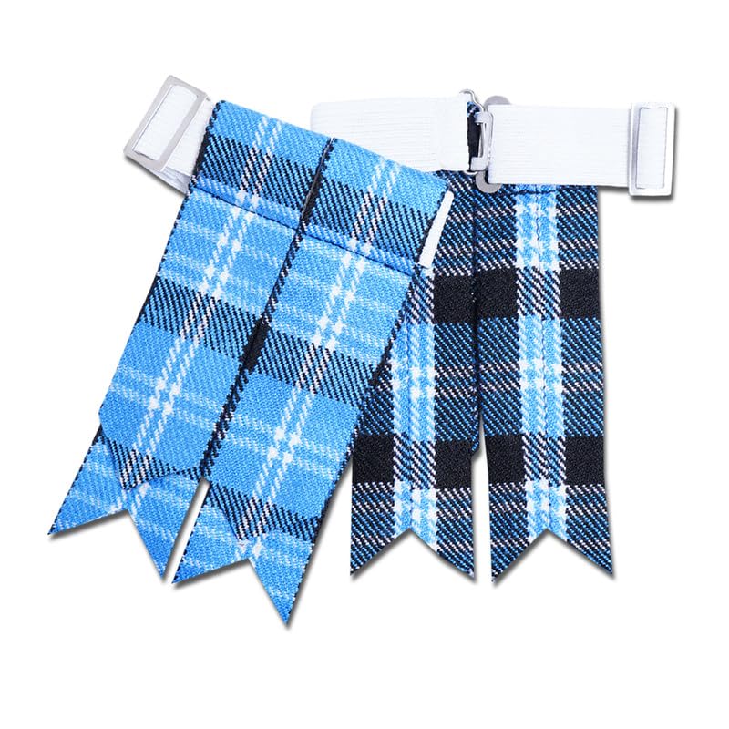 Kilt Flashes for Men with Heavy Buckle Adjusters, Plain & Tartan Kilt Sock Flashes. - color: Clark