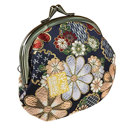 Nishijin brocade round clasp purse/coin purse with lining, size L. (Saikaranman) - color: Saikaranman