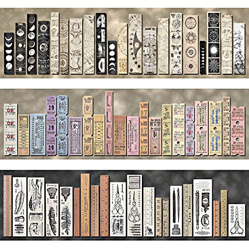 Tenare 120 Pcs Vintage Scrapbook Stickers Antique, Astronomy, Ruler, Time