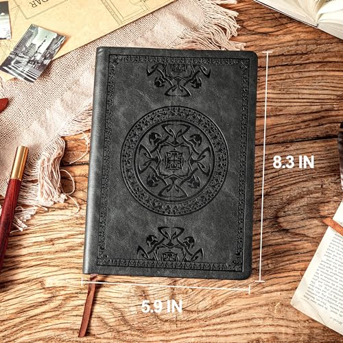 CAGIE Leather Journal for Men Women Vintage Notebook Diary, A5, 2 Pack - color: Black Dark Brown, size: A5
