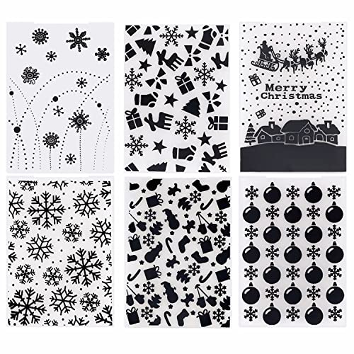 Christmas Plastic Embossing Folders Christmas Snowflake Leaves Deer Stencil for Scrapbooking Card Making,Template DIY Craft Paper Card Background Embossing Folder for Photo Album Decoration - color: Christmas 1