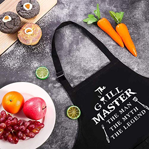 Rosoz Funny Aprons for Men - Cooking Grilling BBQ Chef Apron for a Husband - color: The Grill Master