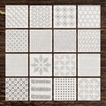 Sashiko Stencil 16pcs Reusable Plastic Templates 6 * 6 Inch Reusable Stencils Hand Quilting Stencils Embroidery Pattern Sewing Craft Paint Template - color: 16pcs