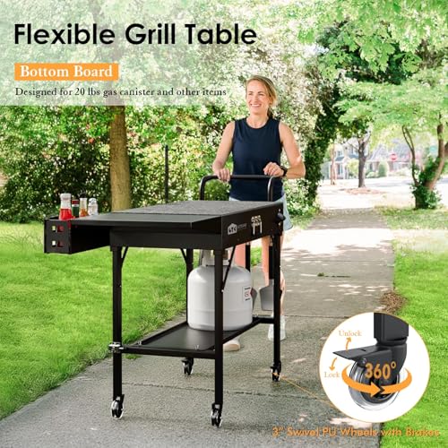 Leteuke Grill Cart for Blackstone Griddle, Portable Outdoor Grill Table