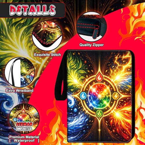 1008 Cards 9 Pocket Trading Card Binder, 3-Ring Trading Card Binder with 56 Page Removable Sleeves, High Storage Waterproof Trading Card Holder Collection Double Sided Card Album for MTG TCG Cards