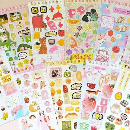 400+ Japanese Stickers Book Set,20 Sheets Kawaii Scrapbook Stickers Book for Journaling Supplies,Cute Korean Sticker for Junk Journal,Scrapbooking,Diary,Phone Case,DIY Craft(Cute Little Things) - color: Cute Little Things