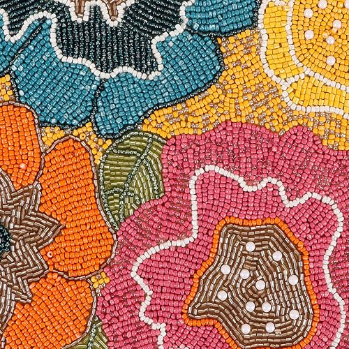 Beaded Placemats for Dining Table, 13 Inches Beaded Placemats for Farmhouse Decor and Kitchen Table Décor, Round Table Mats for Dining Tables, Non-Slip Place mat (Multi) - ALPHA Living HOME - color: Multicolor, size: Set of 1